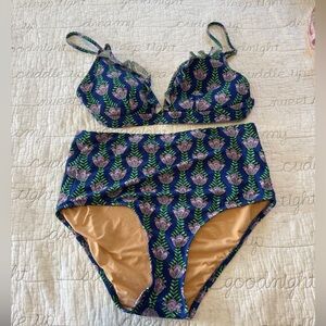 J. Crew Factory Floral Two-Piece Bikini Set